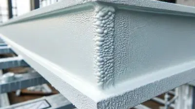 Poutre métallique protégée par une peinture intumescente